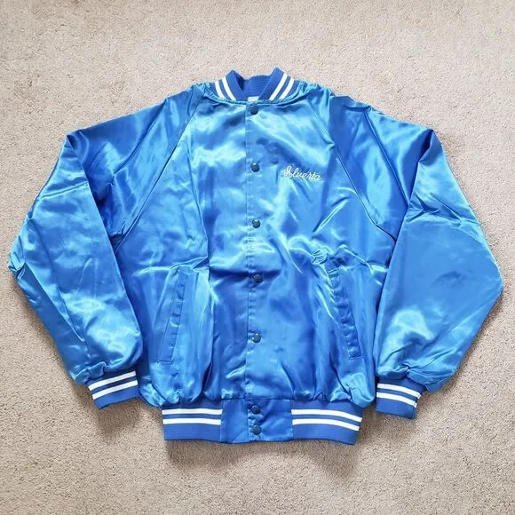 Vintage 90s Wyoming Elk Club 1990 Size S-M Mens Lightweight Royal Blue Jacket - Picture 4 of 9